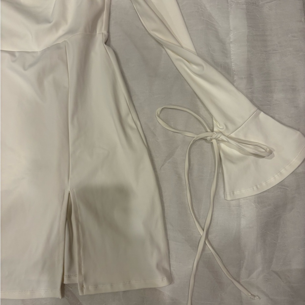 Fashion Nova White Long-Sleeve Mini Dress